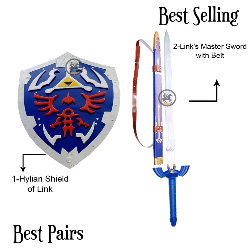 Zelda Hylian Shield & Link’s Master Sword with Belt SwordsKingdom