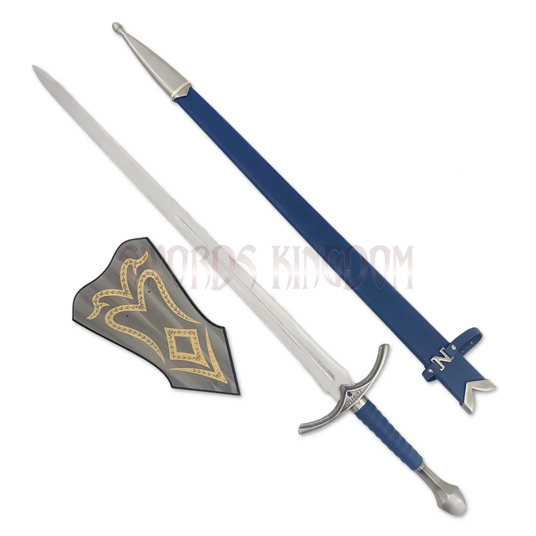 Blue Medieval Wizard Sword Replica with Display Plaque Blue Medieval Wizard Sword Replica with Display Plaque