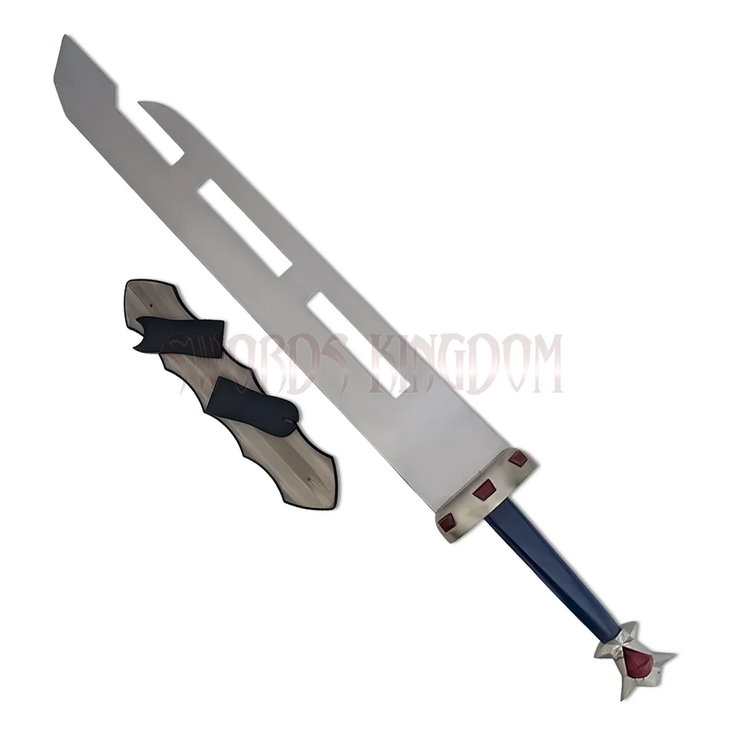 Finn Sword replica with display plaque and blue handle from Adventure Time Legend of Zelda Prince Sword