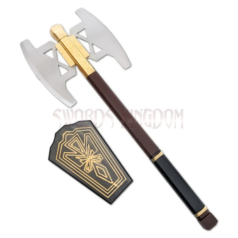 silver plated Gimli Battle Axe replica from Lord of the Rings