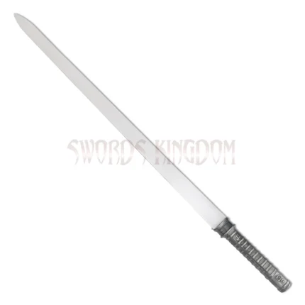 Close-up of the Daywalker Replica Sword polished stainless steel blade showcasing its sleek fantasy-inspired design.