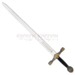 Full-length King Arthur's Excalibur sword replica featuring an engraved stainless steel blade and detailed medieval hilt.