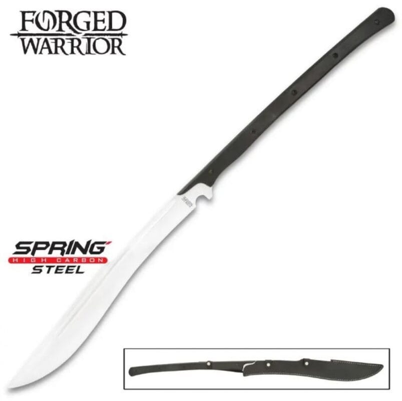 Forged Warrior Long High Carbon Spring Steel Sword with Sheath