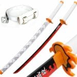 41" Demon Slayer Kyojuro Rengoku Samurai Sword Wooden Katana
