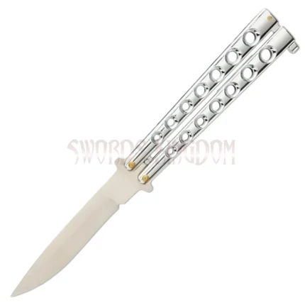 Silver Streak Butterfly 9-inch knife with skeletonized handle