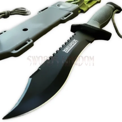 SOA One Shot One Kill Survival Bowie Knife with distinctive blade and handle design
