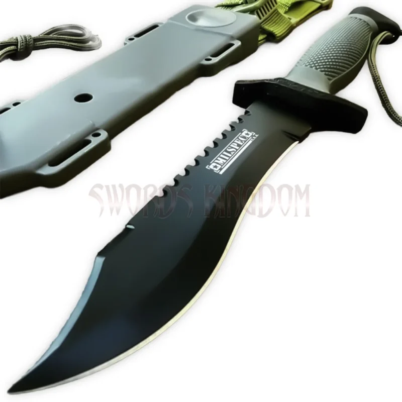 SOA One Shot One Kill Survival Bowie Knife with distinctive blade and handle design