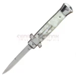 Pearl Stiletto OTF knife featuring a slide trigger design