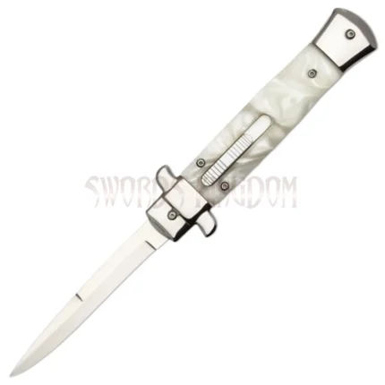 Pearl Stiletto automatic OTF 5-inch knife with slide trigger