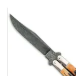Bear India Stag Bone Butterfly Damascus Blade Knife - Image 2