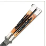Bear India Stag Bone Butterfly Damascus Blade Knife