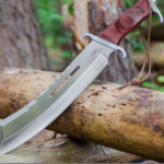 GIL HIBBEN IV COMBAT MACHETE KNIFE WITH LEATHER SHEATH