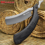 SHINWA KAMISORI FOLDING RAZOR KNIFE - STAINLESS STEEL BLADE, GREY TITANIUM FINISH, G10 HANDLE SCALES - 6” CLOSED