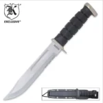 VIETNAM WAR SERRATED BOWIE KNIFE AND MOLDED SHEATH