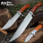 Woodsman’s Knife Set - Includes Bowie Knives With Sheaths And A Pocket Knife