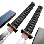 Deadpool twin katana set featuring carbon steel swords