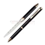 Black serrated ink pen knife