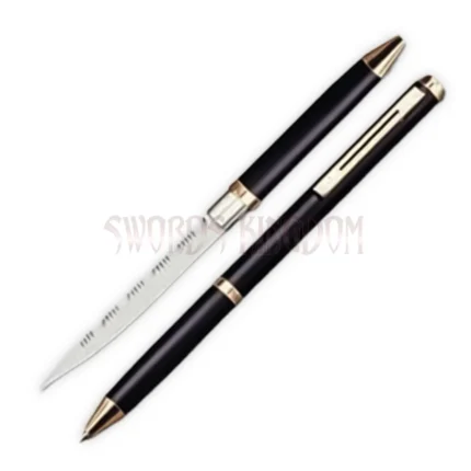Black serrated ink pen knife