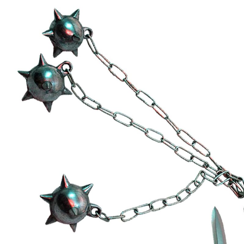 Triple Spiked Flail Mace with Knife