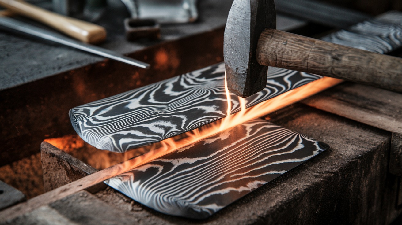 The Forging Process of Damascus Folded Steel