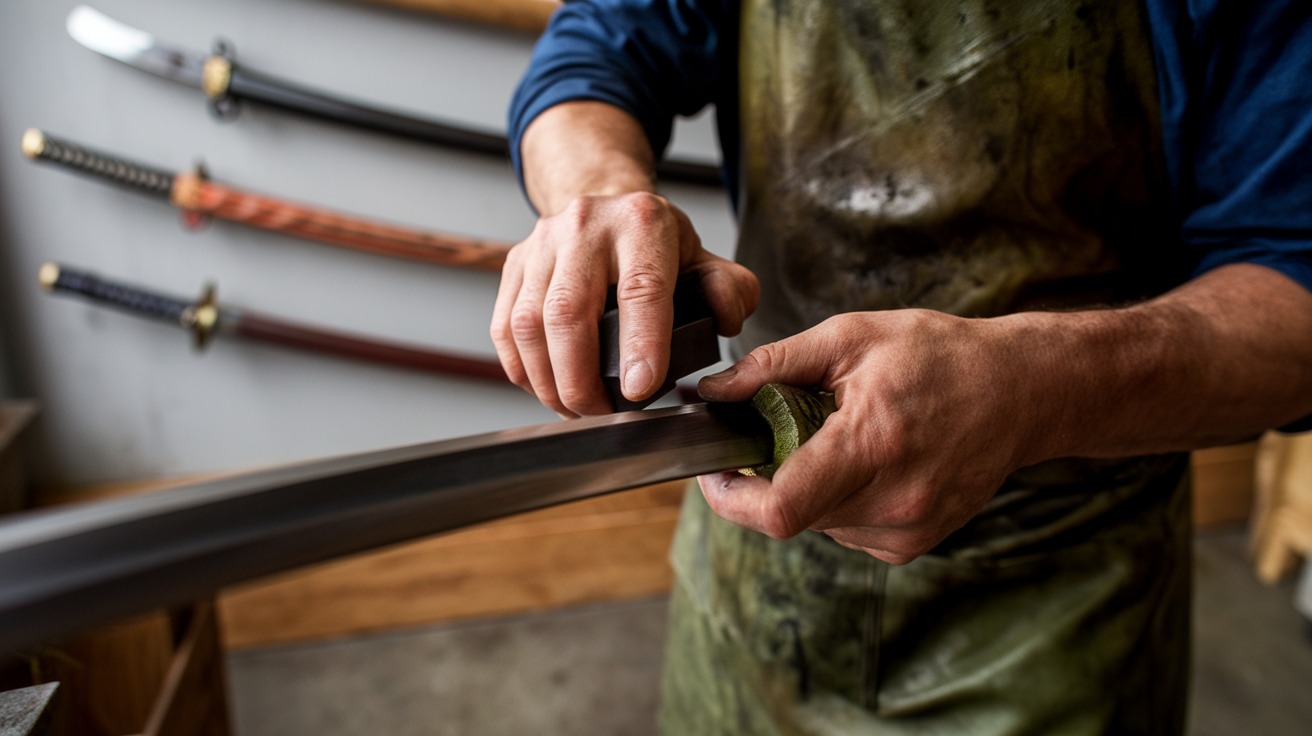 Final Polishing of the Blade for Katana Sharpening