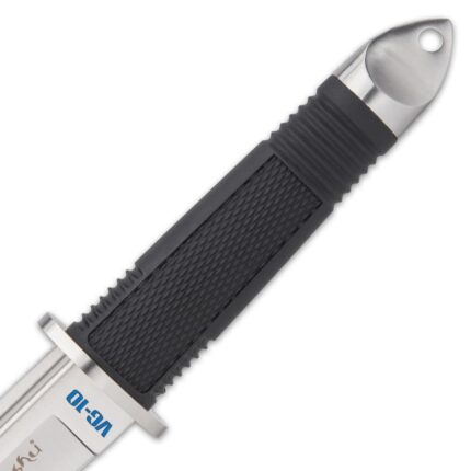 VG-10 Honshu Tanto Knife - Steel Blade, TPR Handle, Leather Sheath