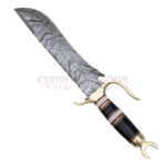 Carbon Steel Damascus Bowie Knife - Image 5