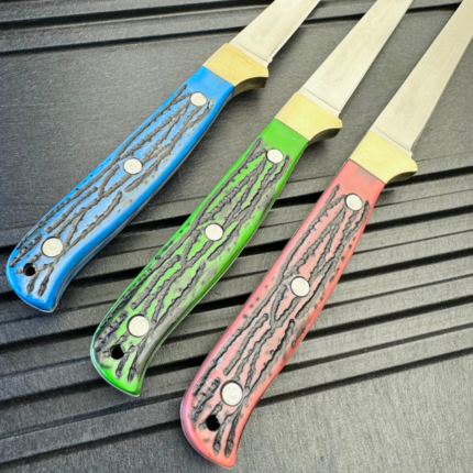 12 Stag Bone Full Tang Fish Fishing Filet Fillet Camping Hunting Knife Blade