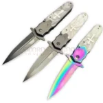 8.5 inch cross spring assisted open blade pocket knife collection