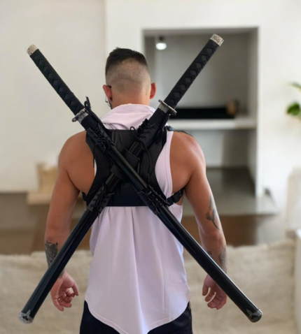 Deadpool Double Katana Backpack 100 CM : 39 INCH Wooden and Plastic Material, Safe to Play Dull
