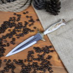 Fairbairn Sykes Knife With Deer Antler Handle, Personalized Knife, Steel Hunting Knife, Double Edge Knife, Gift For Him, Tactical Knife