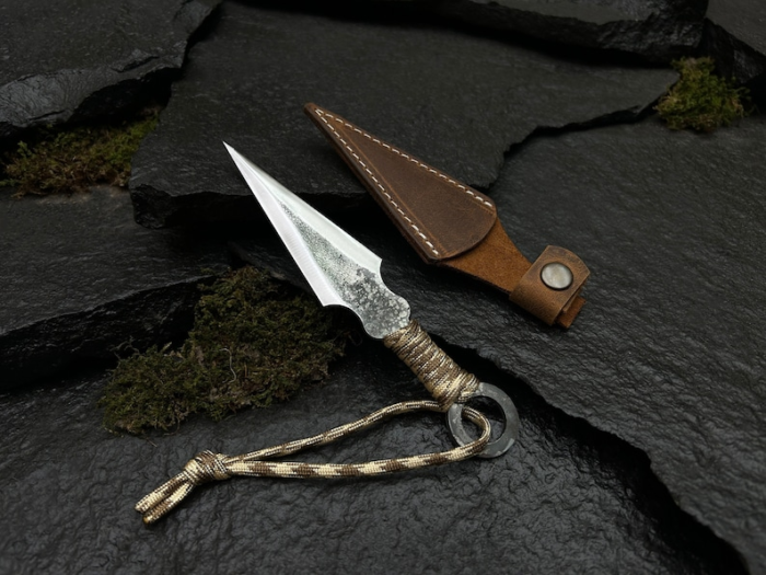 PremiumForge Throwing Knife - 52100 Steel, Paracord Wrapped. Camping Tool. Hunting Knife. Ninja Kunai. Outdoor Competitions. Gift for Father