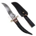 Damascus Hunting Deer Horn Knife