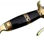 Damascus Steel Hunting Bowie Knife High-Quality Leather Sheath