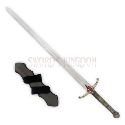 Game of Thrones Widow's Wail sword replica of Jaime Lannister with stainless steel blade, ornate handle, and display plaque.