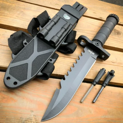 Military Survival Hunting Fixed Blade Tactical Army Knife Fire Starter