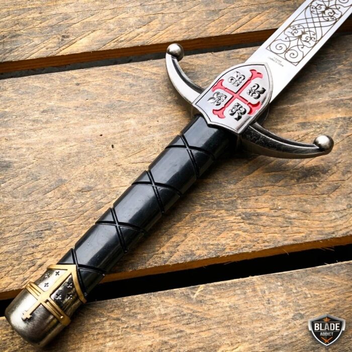 Dark Knight Celtic Cross Medieval Fixed Blade Crusader Sword