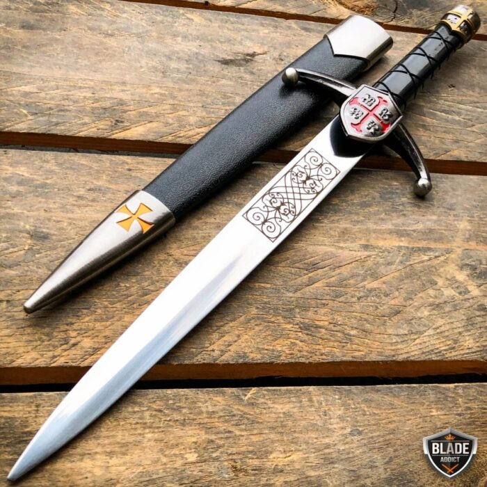 Dark Knight Celtic Cross Medieval Fixed Blade Crusader Sword