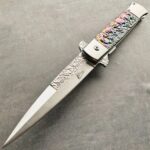 Rainbow Skull Spring Open Tactical EDC Folding Pocket Knife