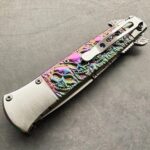 Rainbow Skull Spring Open Tactical EDC Folding Pocket Knife