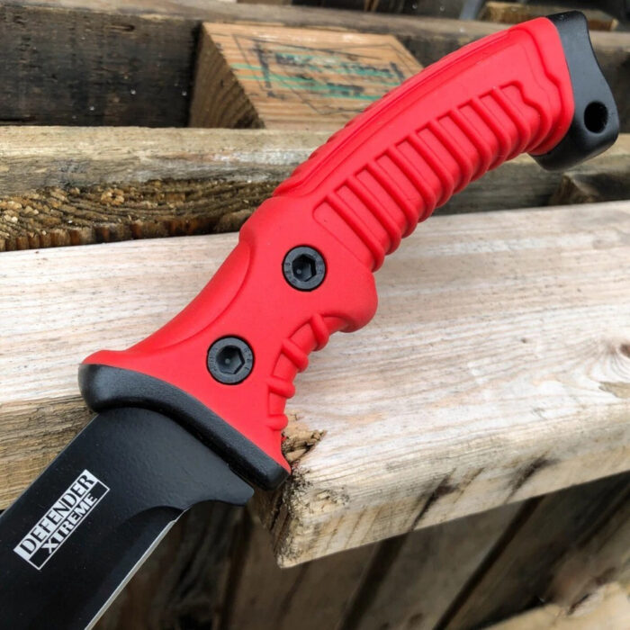 Hunting Survival Camping Sword Machete Tactical Red Knife