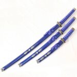 3 Pcs Blue Samurai Japanese Swords Set - Image 2