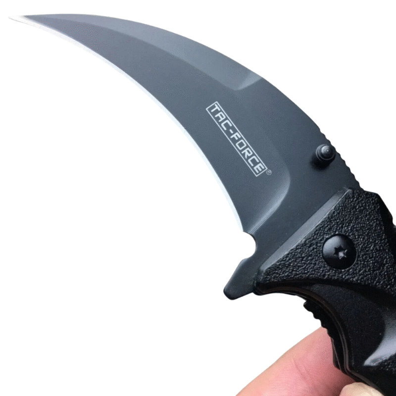 8" TAC Force Karambit Spring Assisted Folding Tactical Pocket Knife – Black Combat EDC