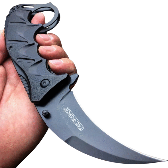 Black Combat TAC Force Karambit Folding Tactical Pocket Knife - Image 2