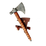 Custom Handmade Damascus Steel Tomahawk Axe – 17″ Smoking Pipe Hatchet