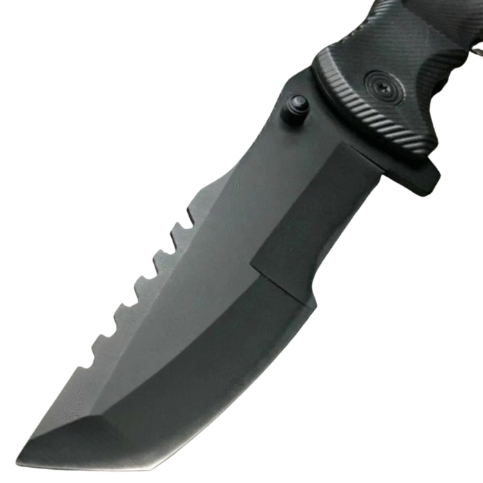 IKON Tactical Spring-Assisted Folding Cleaver Black Knife - Image 3