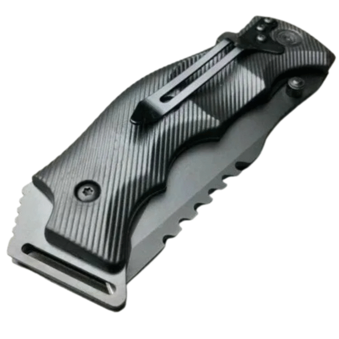 IKON Tactical Spring-Assisted Folding Cleaver Black Knife