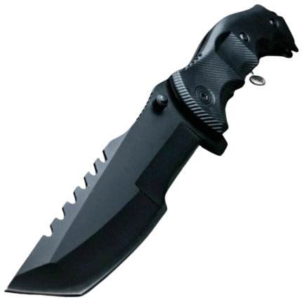IKON Tactical Spring-Assisted Folding Cleaver Black Knife