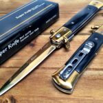  Italian Milano Damascus Assisted Open Pocket 8.75" Knife 