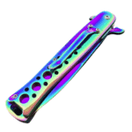 Rainbow Stiletto Pocket 9" Knife Spring Assisted - Image 2
